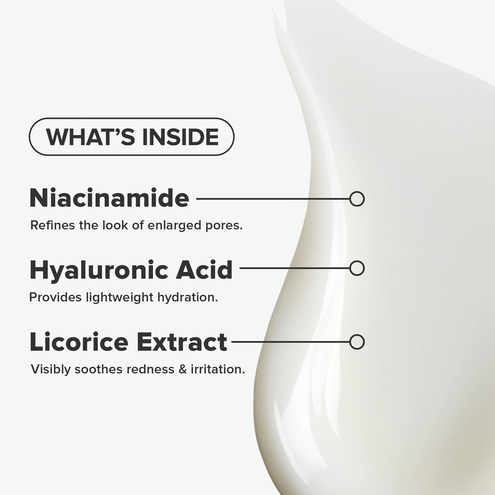 Paula's Choice texture swirl reveals non-greasy hydration for blemish-prone skin.