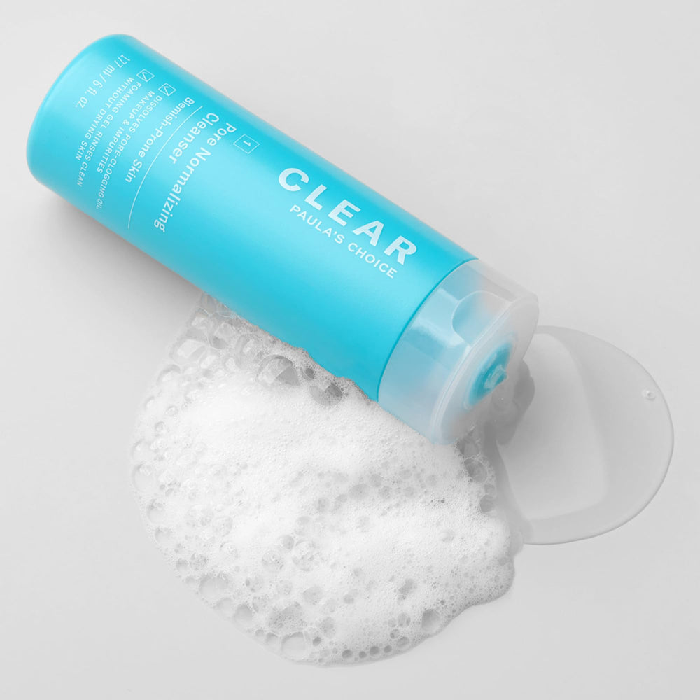 AM routine reminder to apply SPF after Paula's Choice cleanser.