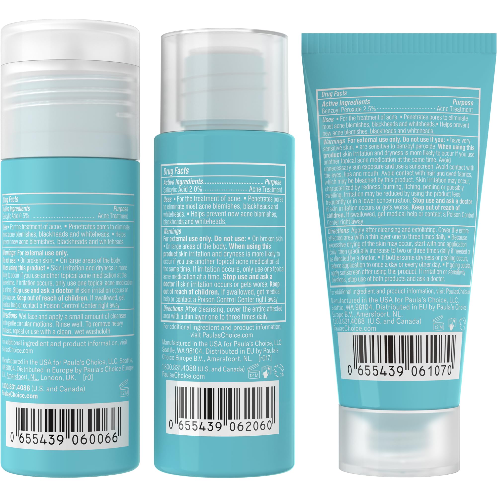 Paula's Choice CLEAR travel kit cleanser demonstrates compact packaging and easy use.