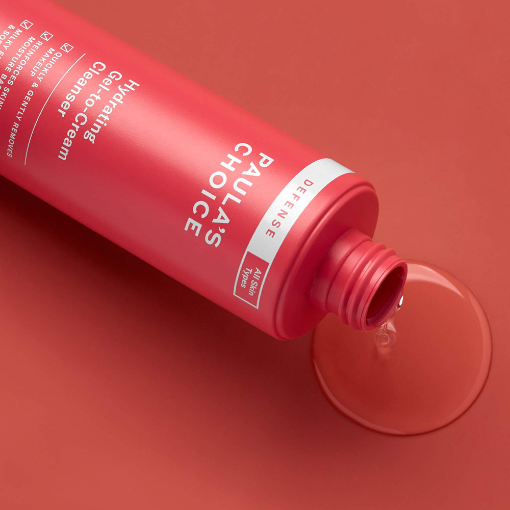 Paula's Choice Defense Cleanser bottle with pump for easy dispensing.