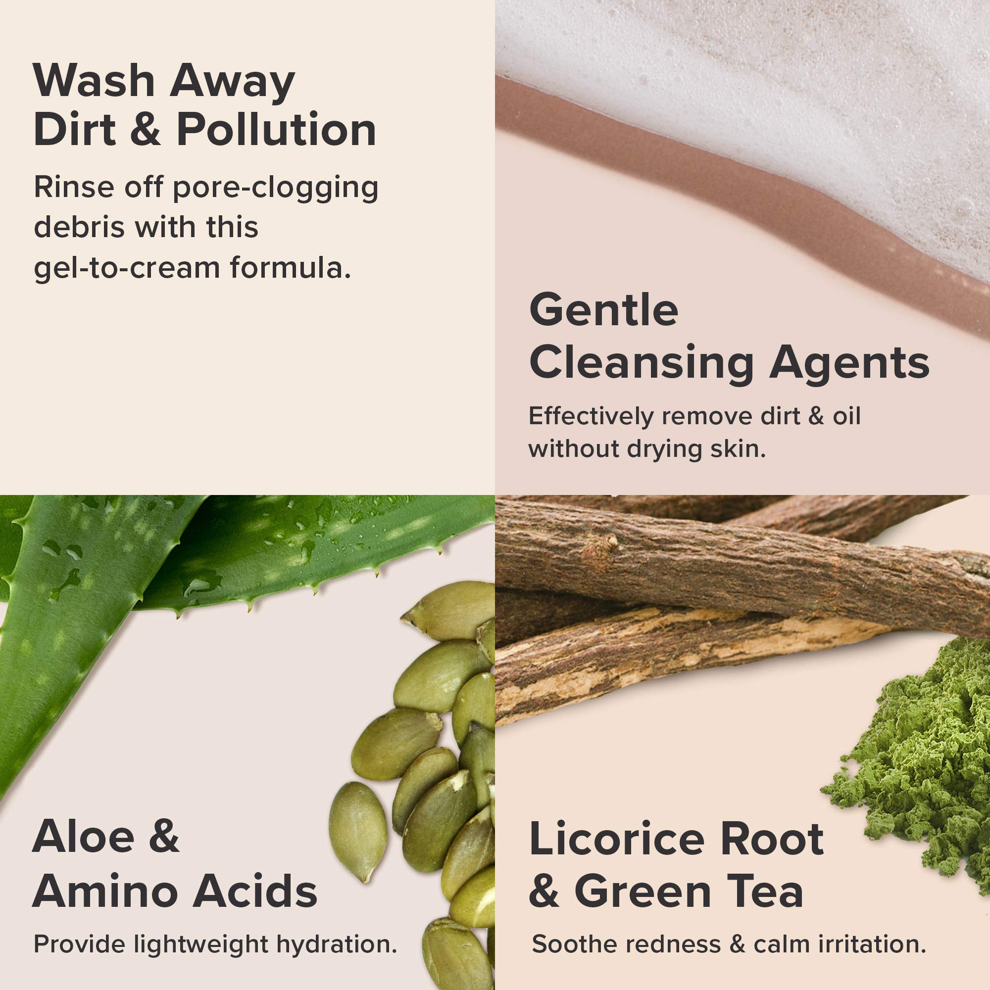 Paula's Choice Defense Cleanser licorice extract for balanced skin tone appearance.