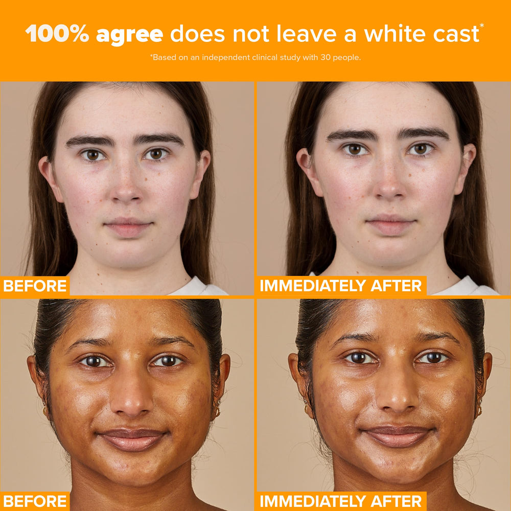 Paula's Choice invisible finish shows no white cast on skin.
