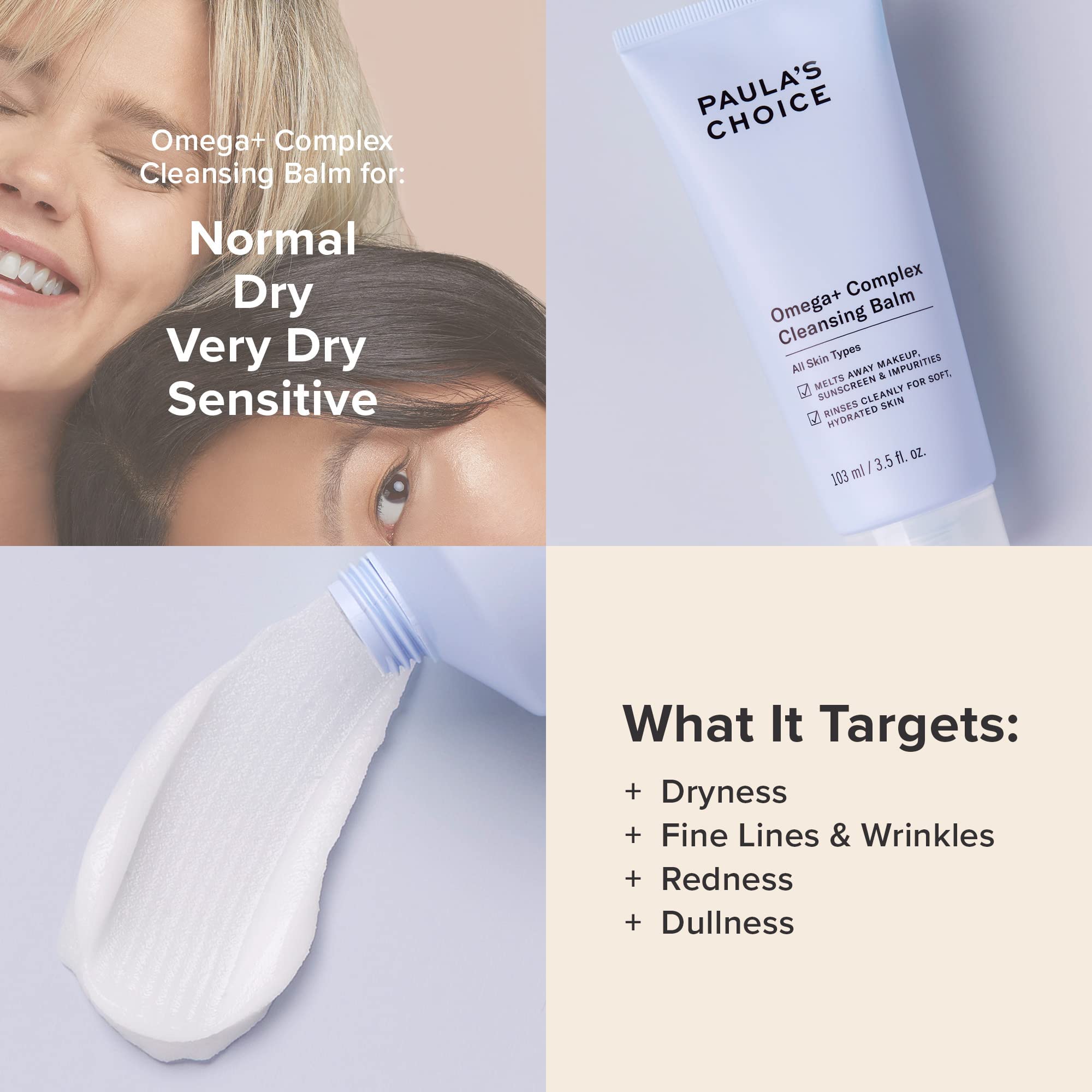 Paula's Choice Omega Complex Balm removes eye makeup gently.