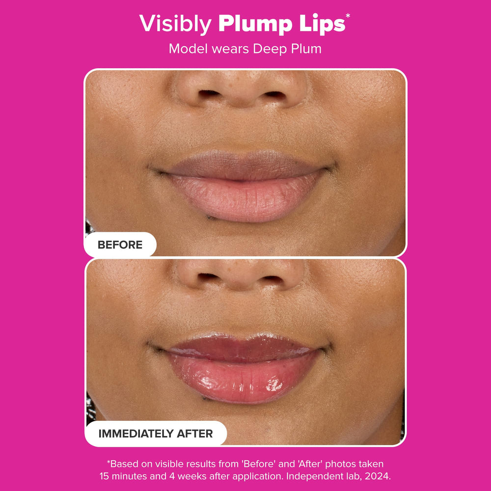 Paula's Choice Pro-Collagen Peptide Gloss Lip Balm non-sticky glossy formula on lips