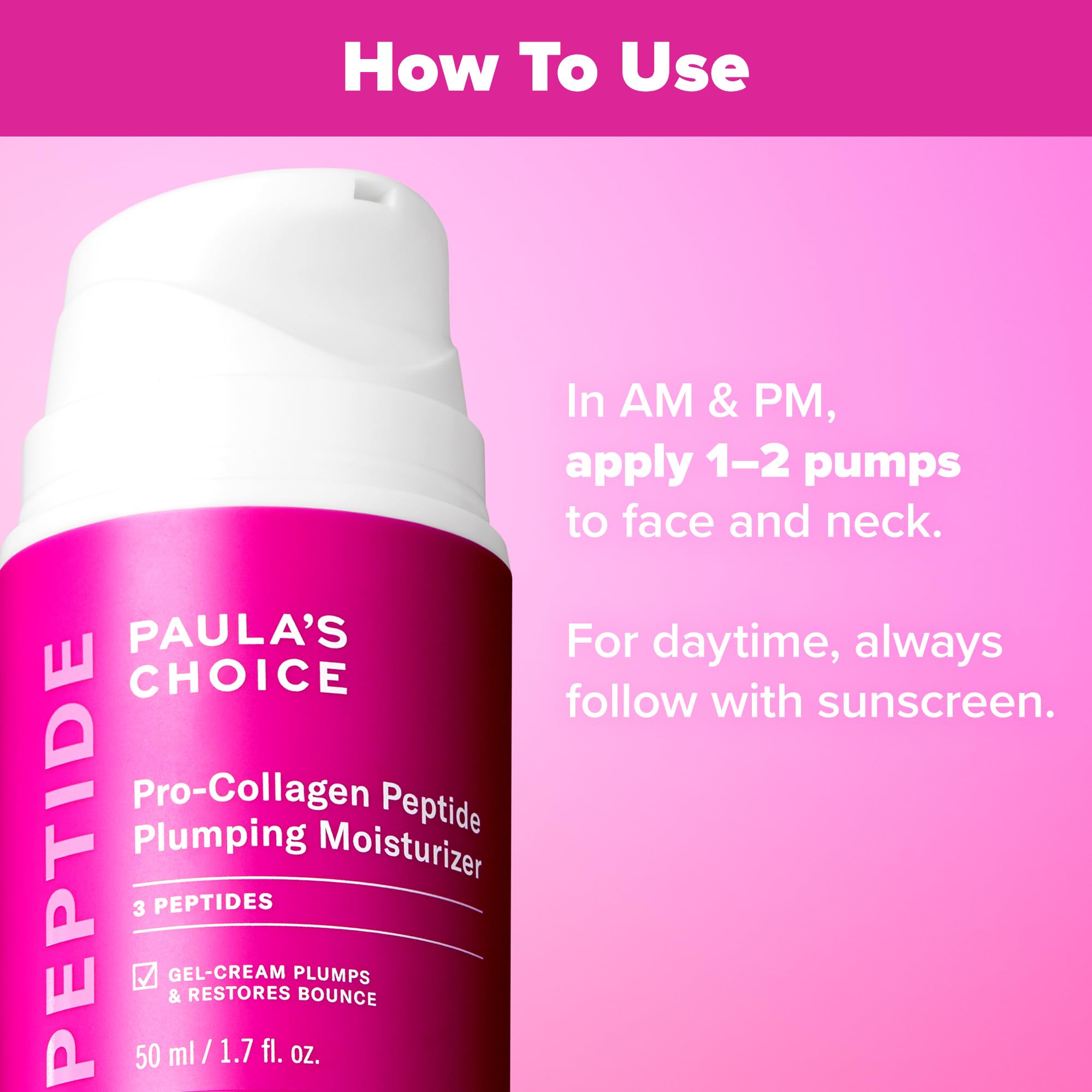 Paula's Choice Pro-Collagen Peptide Plumping moisturizer gel texture spreads smoothly on skin