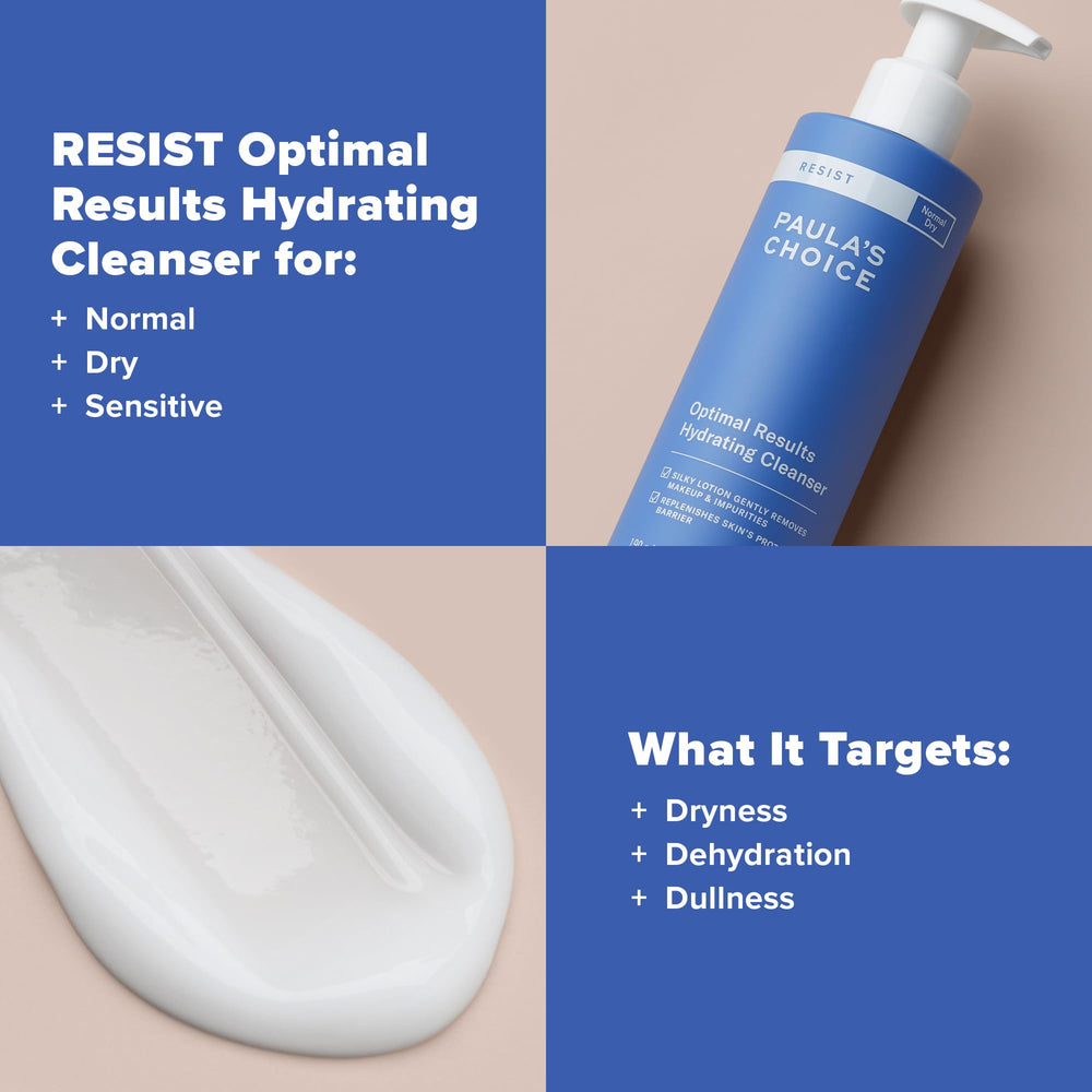 Paula's Choice RESIST Hydrating Cleanser hand massage activates a silky cleansing moment.