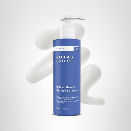Paula's Choice RESIST Hydrating Cleanser packaging closeup shows fragrance-free, paraben-free formula.