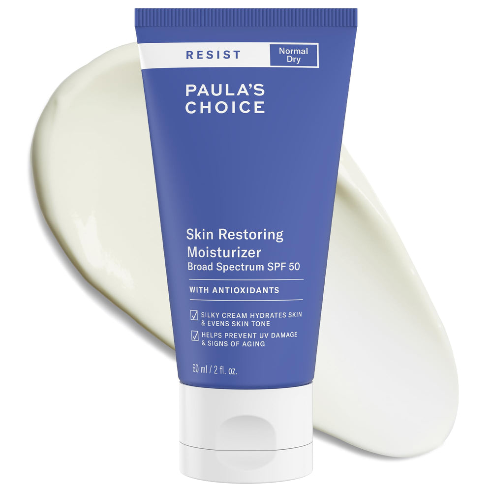 Paula's Choice RESIST SPF 50 moisturizer bottle close-up showing hydration protection