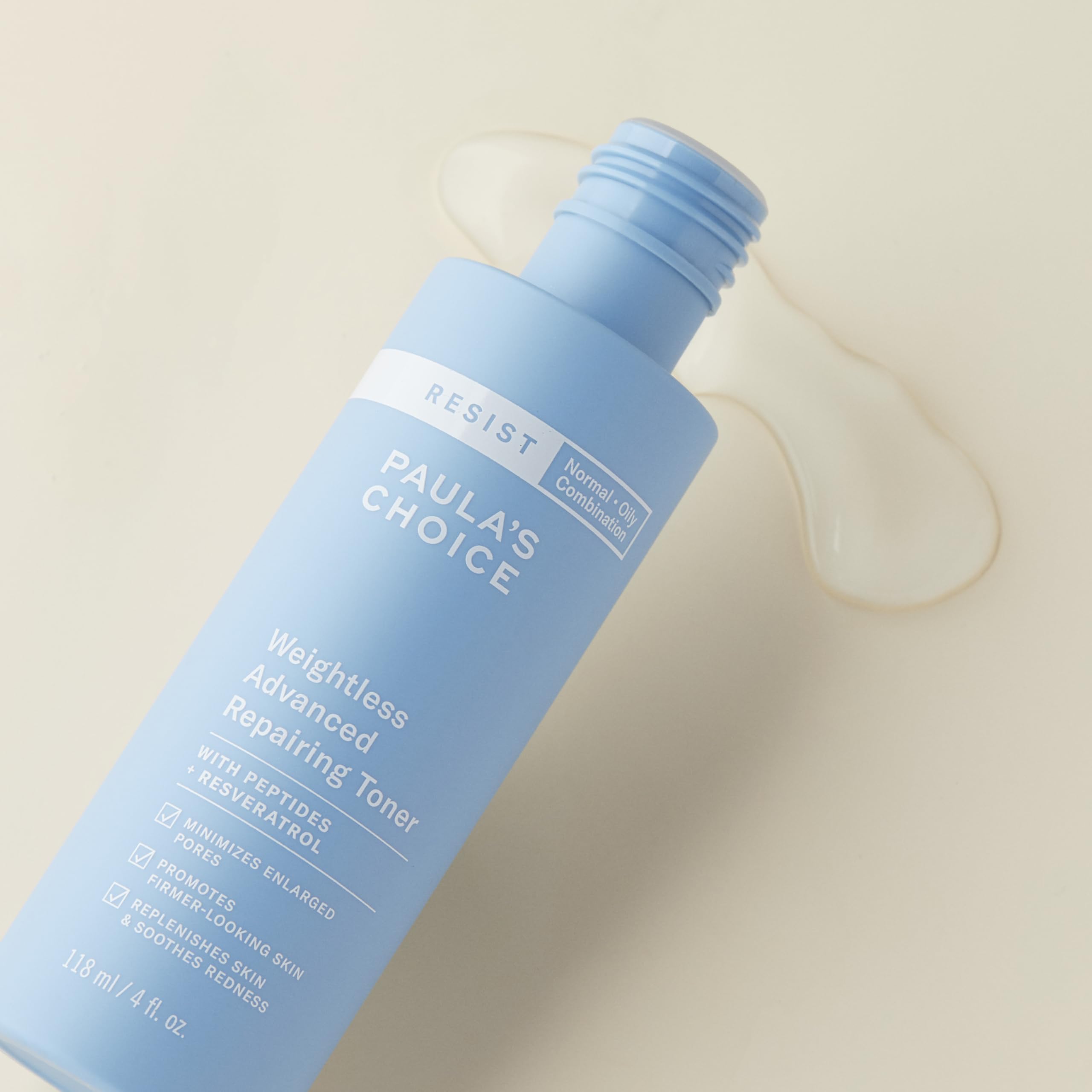 Application on skin by Paula's Choice Resist Weightless Toner features lightweight hydration