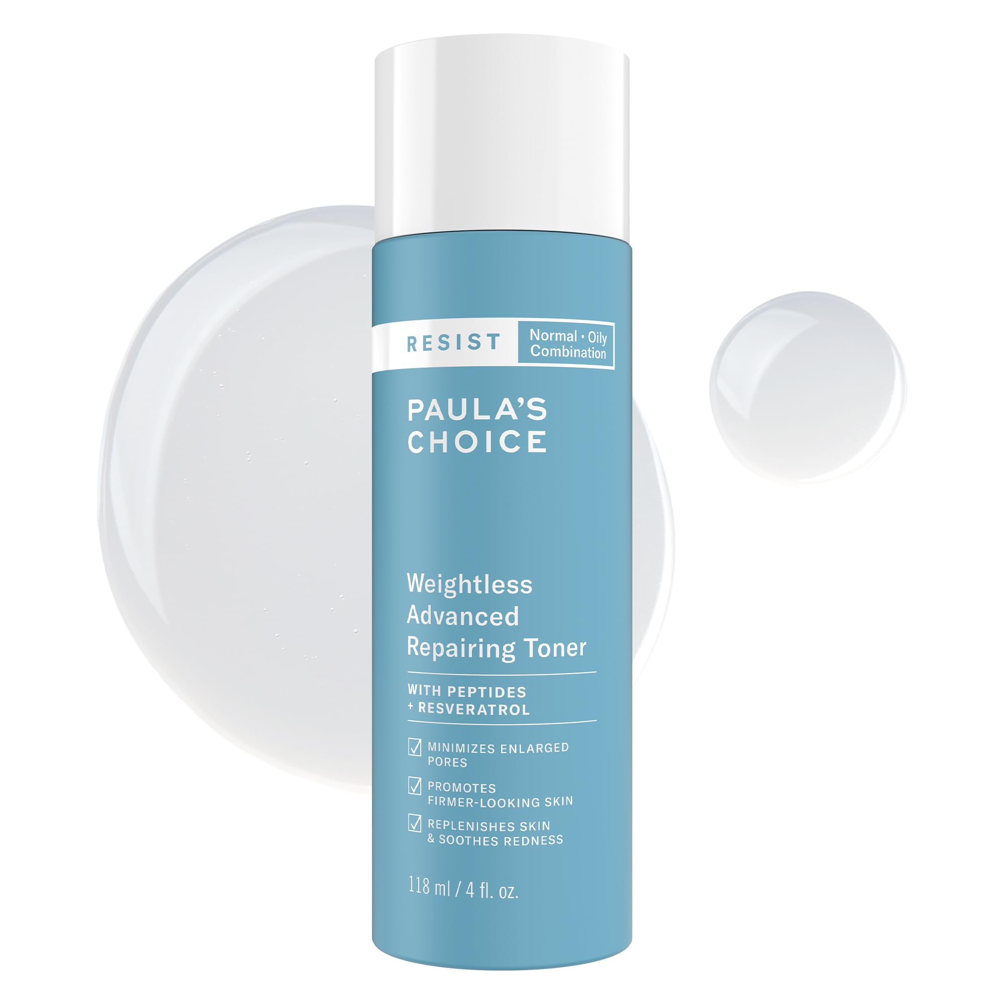 Paula's Choice Resist Weightless Toner bottle pour showing quick, fragrance-free hydration