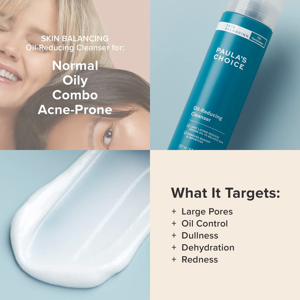 Paula's Choice cleanser pump-top close-up showing easy, mess-free dispensing.