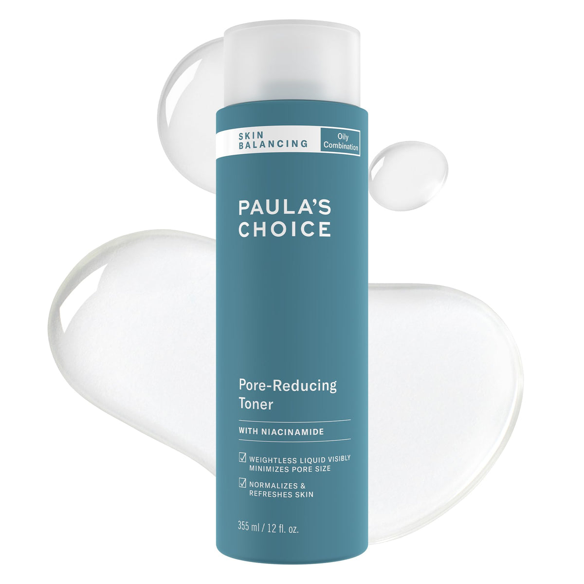 Paula's Choice Skin Balancing Toner bottle front, fragrance-free pore-minimizing formula.