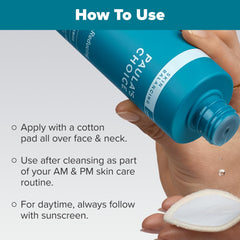 Paula's Choice toner being poured, highlighting lightweight oil-control action.