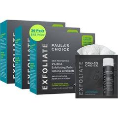 Paula's Choice Skin Perfecting 2% BHA pads in packaging for convenient exfoliation