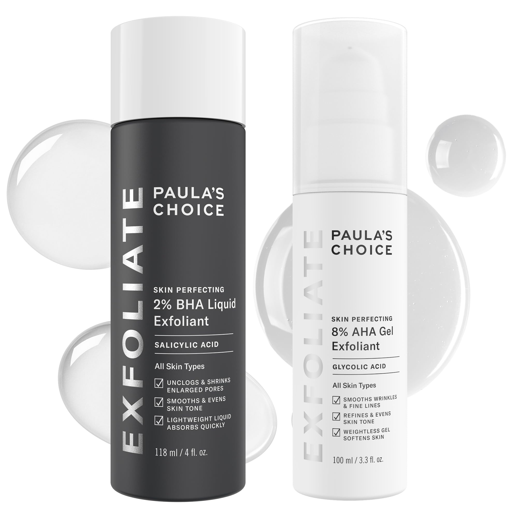 Paula's Choice Skin Perfecting 8% AHA Gel Exfoliant close-up for smoother skin texture
