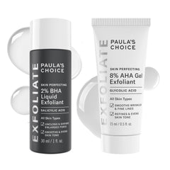 Paula's Choice Skin Perfecting 8% AHA Gel travel bottle for smoother, even-toned skin.