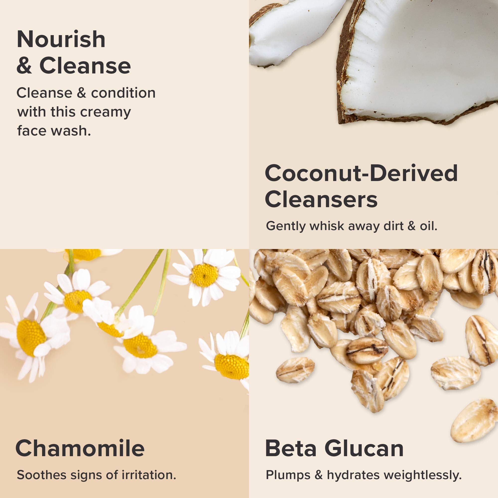Paula's Choice Skin Recovery Cream Cleanser bottle back label highlights gentle ingredients for sensitive skin