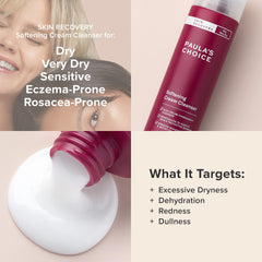 Paula's Choice Skin Recovery Cream Cleanser closeup shows rich cream texture