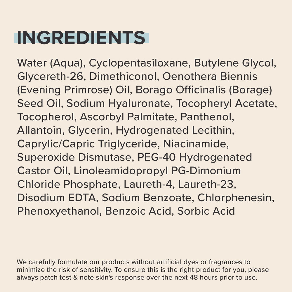 Paula's Choice Skin Recovery Toner ingredient list presents antioxidants and lipids supporting skin resilience