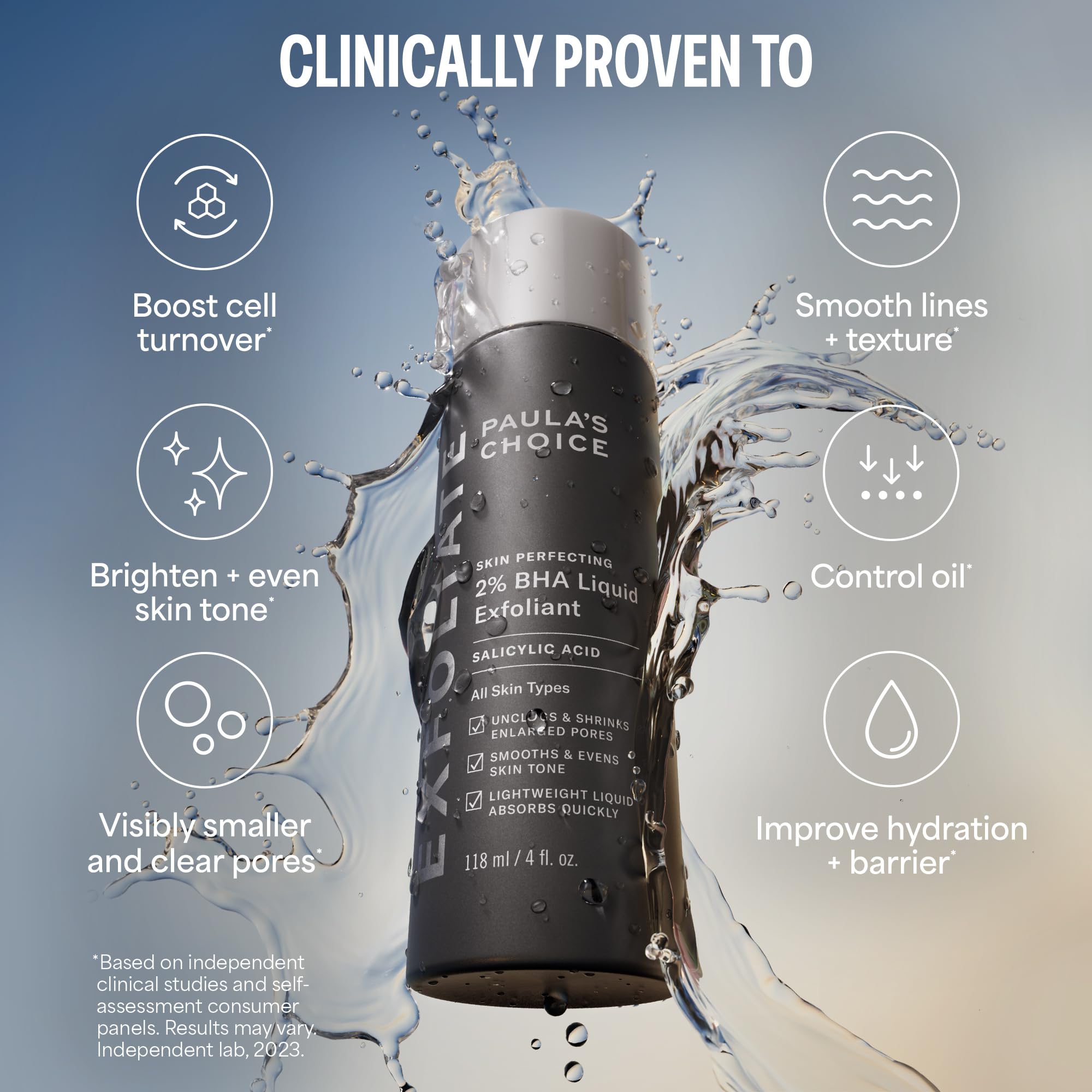 Travel-size Paula's Choice 2% BHA bottle for on-the-go care