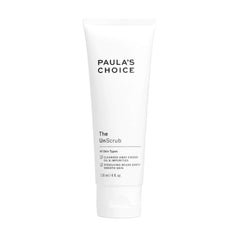 Paula's Choice The UnScrub bottle close-up highlighting gentle cleansing action.