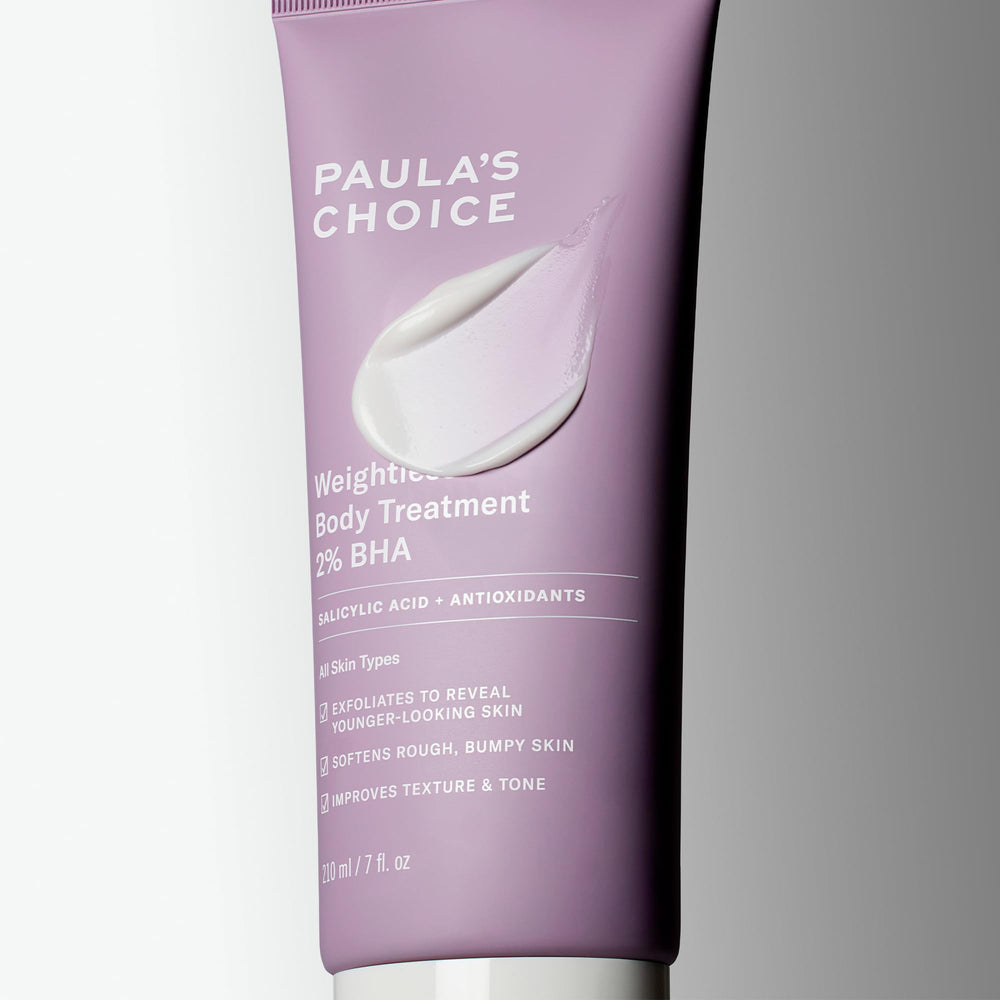 Paula's Choice Weightless Body Lotion 2% BHA being applied to arm for smoothing texture
