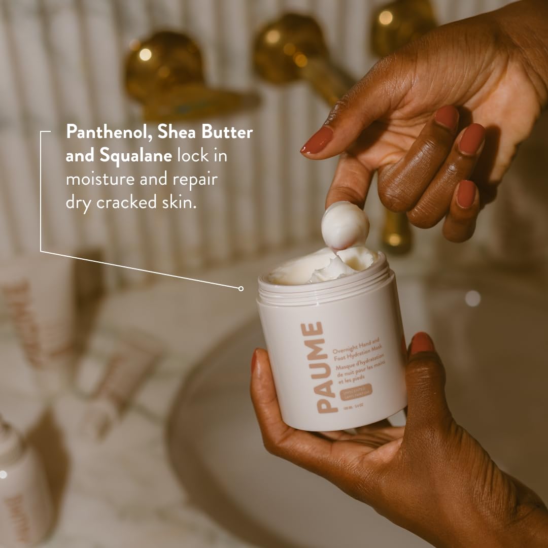 PAUME hands before application emphasise dryness awaiting overnight conditioning