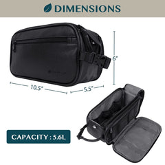 PAVILIA Mens travel bag-hang clip-on handle for easy storage in hotel bathrooms.