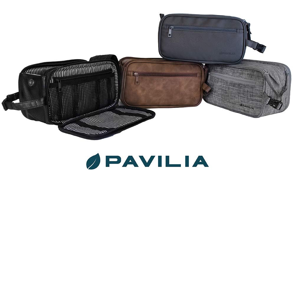 PAVILIA Toiletry Bag dimensions 10.5 x 5.5 x 6 inches fits travel kits