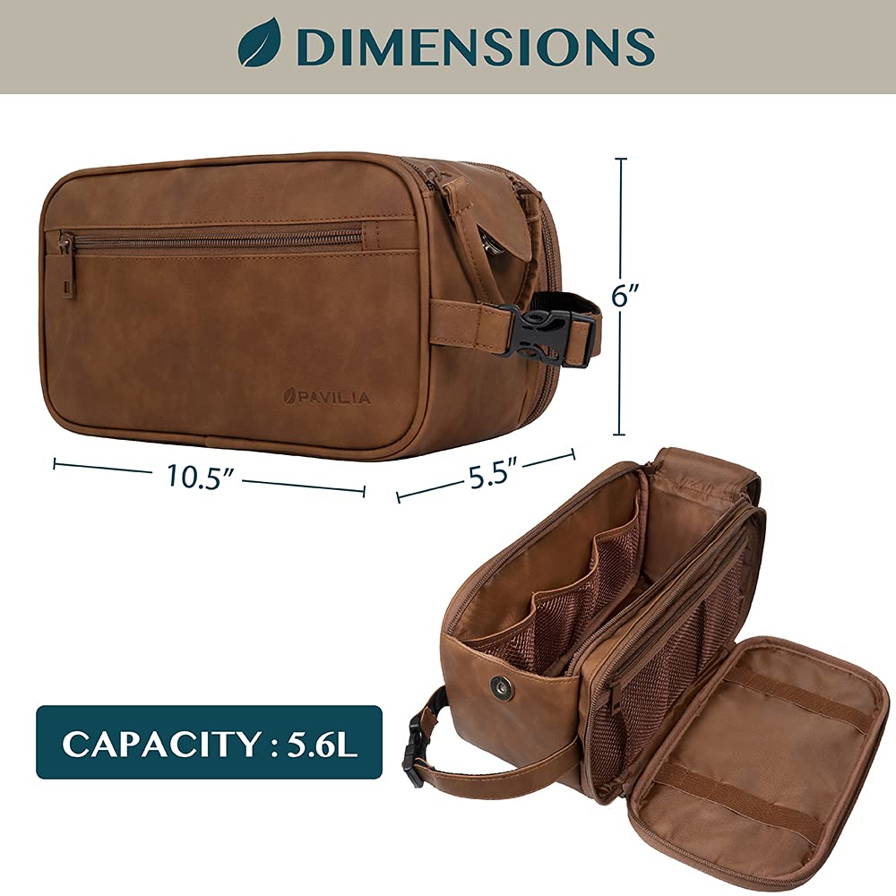 PAVILIA Toiletry Bag with clip-on buckle for hanging in hotel bathrooms