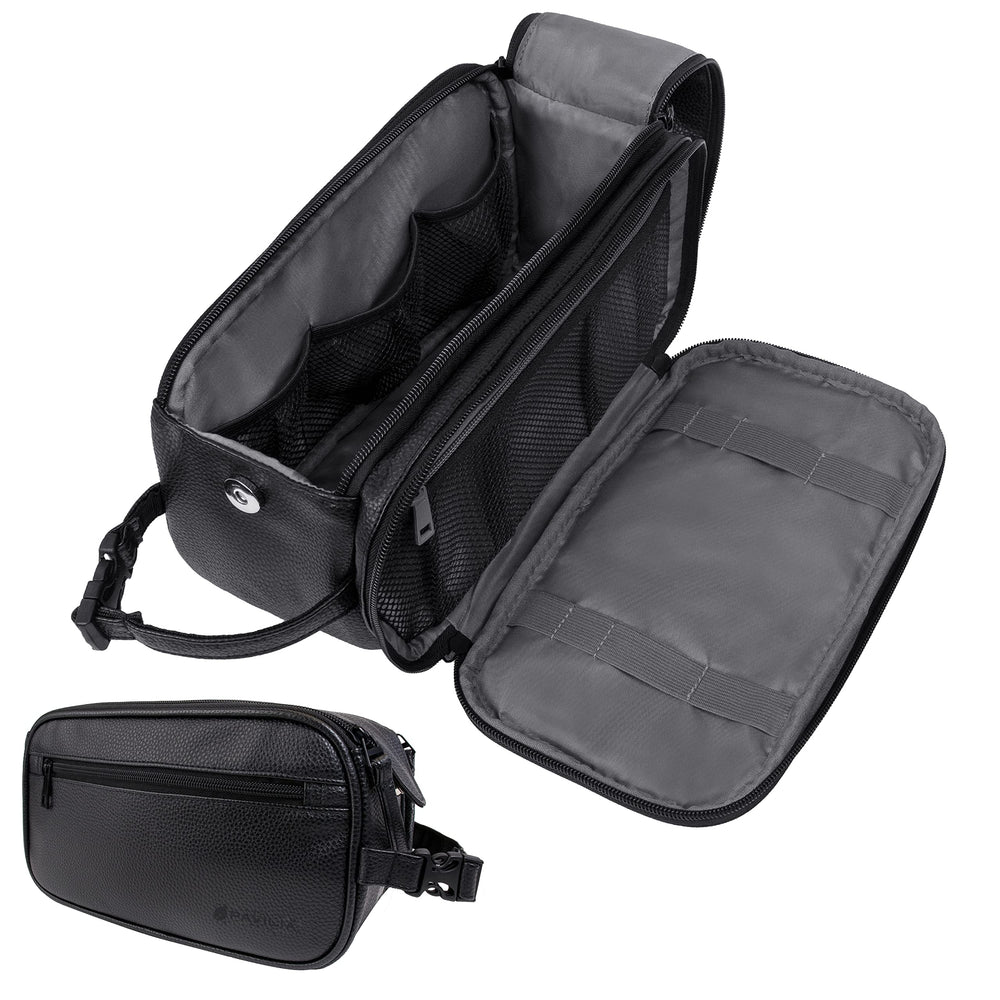 PAVILIA Toiletry Bag large opening for quick access during travel.