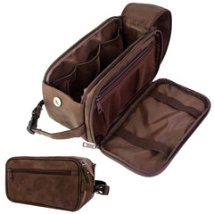 PAVILIA Toiletry Bag main compartment keeps grooming essentials organized on trips