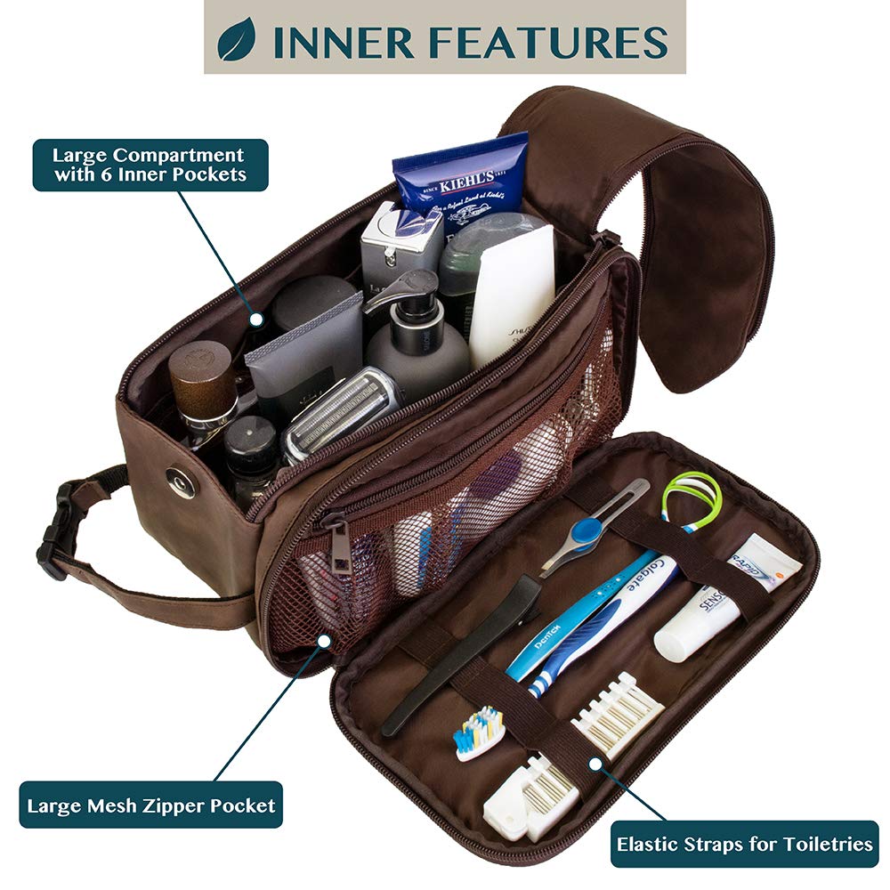 PAVILIA Toiletry Bag side pockets help separate razors and small bottles