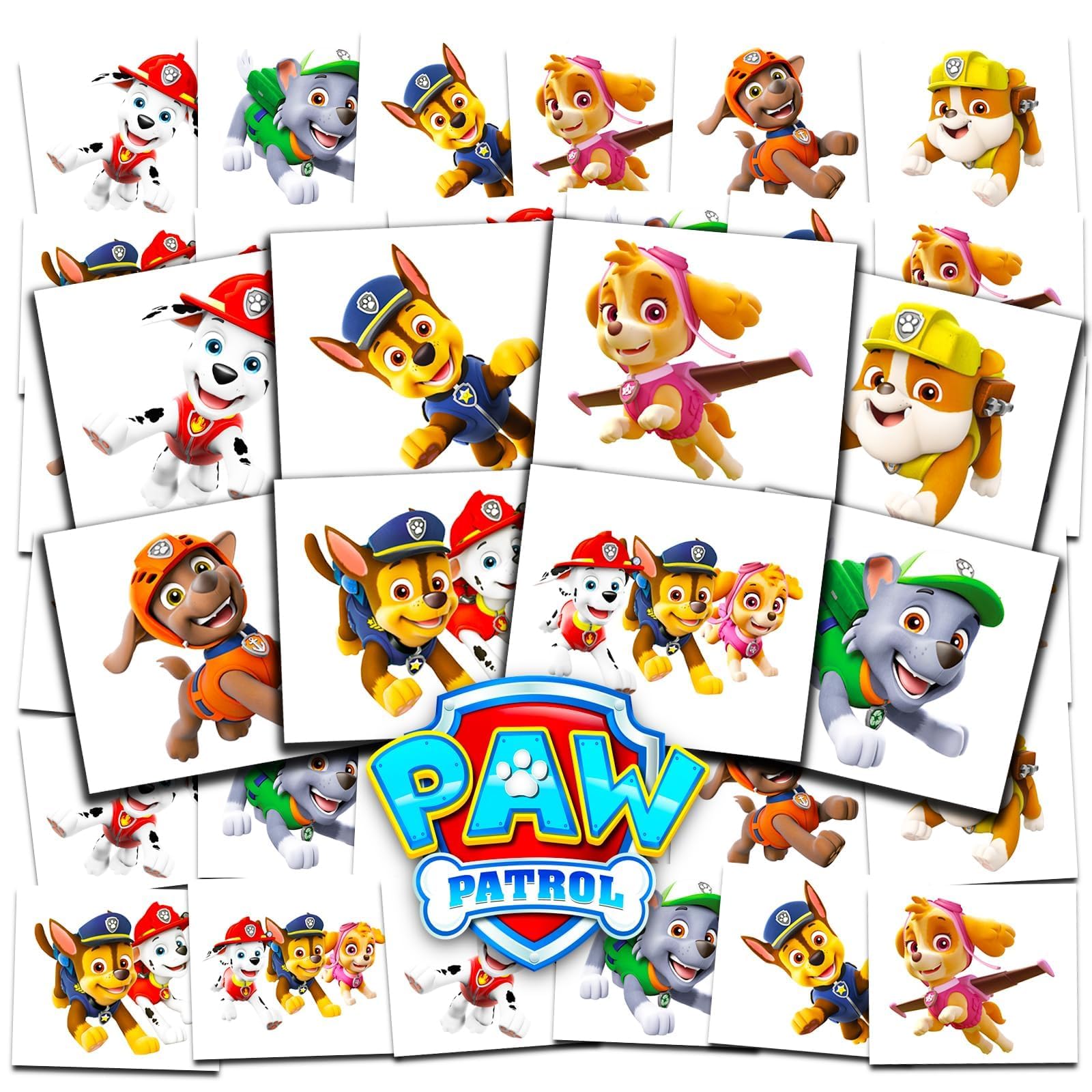 Paw Patrol: paquete de tatuajes temporales para fiestas, ideal como recuerdo divertido