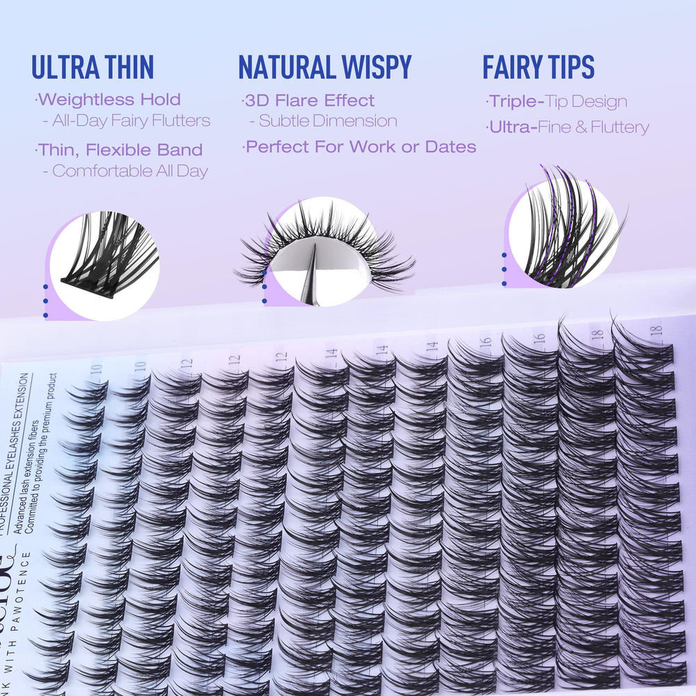 Pawotence 144pcs DIY lash set for flexible at-home customization.
