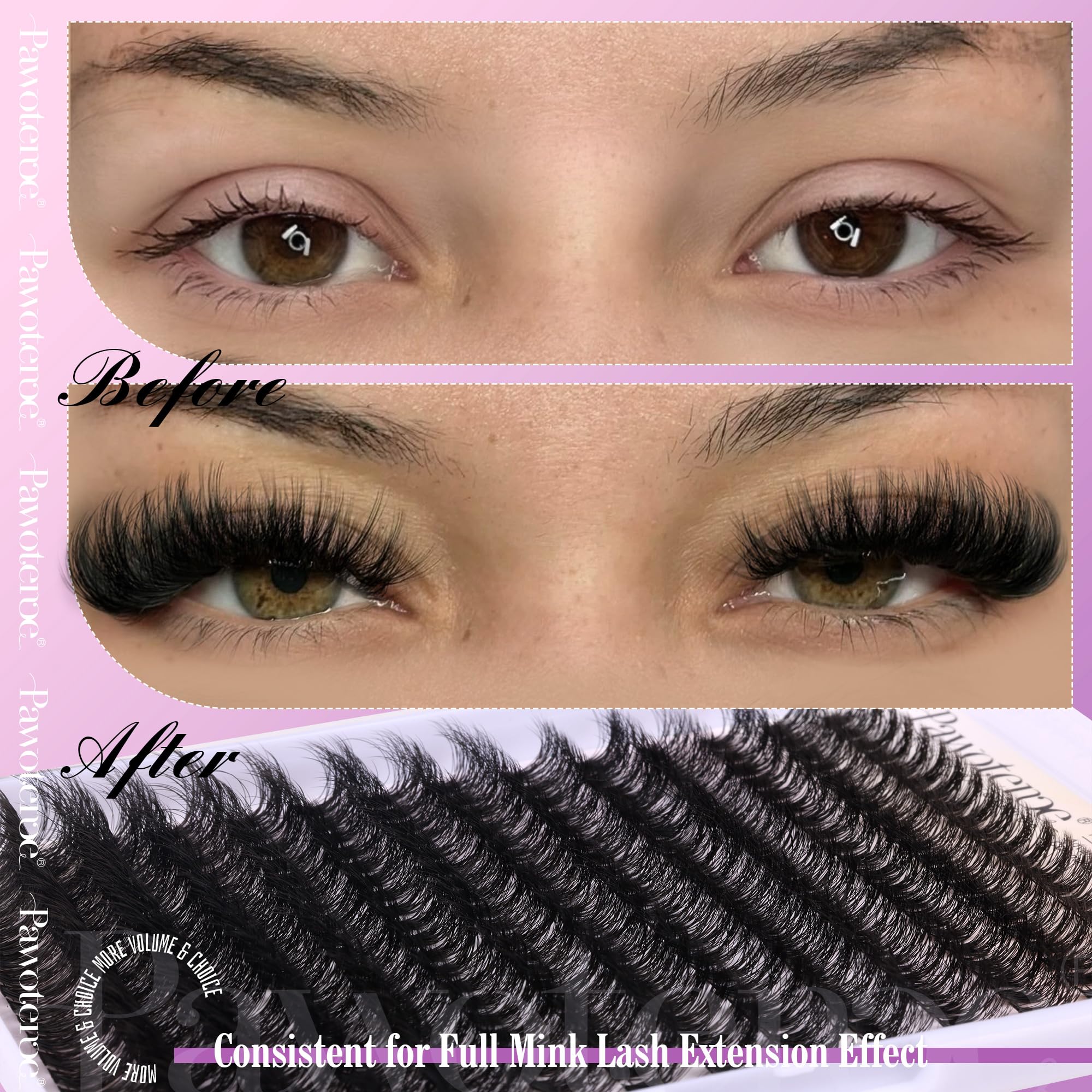 Pawotence bond and seal for secure, long-lasting lash wear.