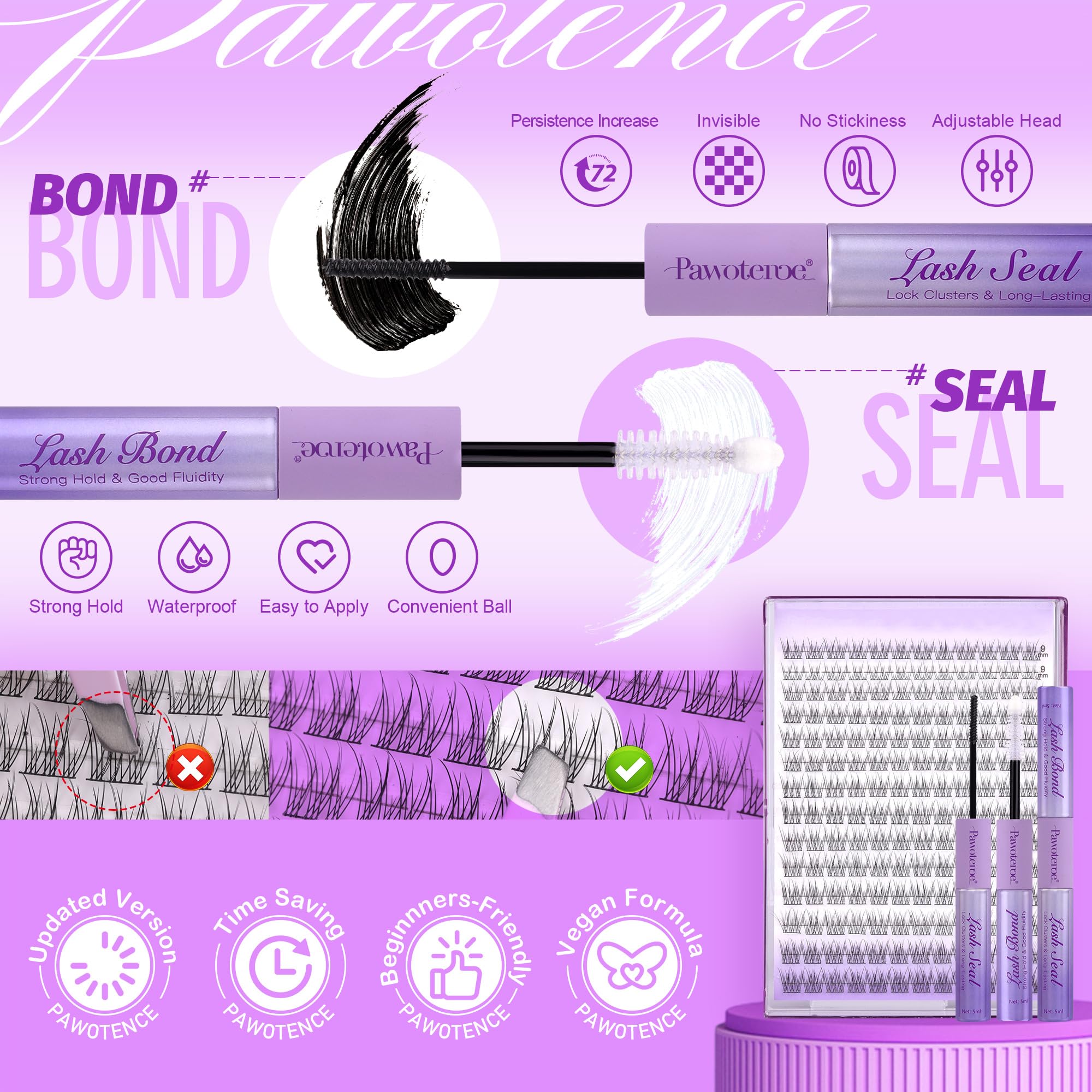Pawotence DIY eyelash extension guide for beginner-friendly use.