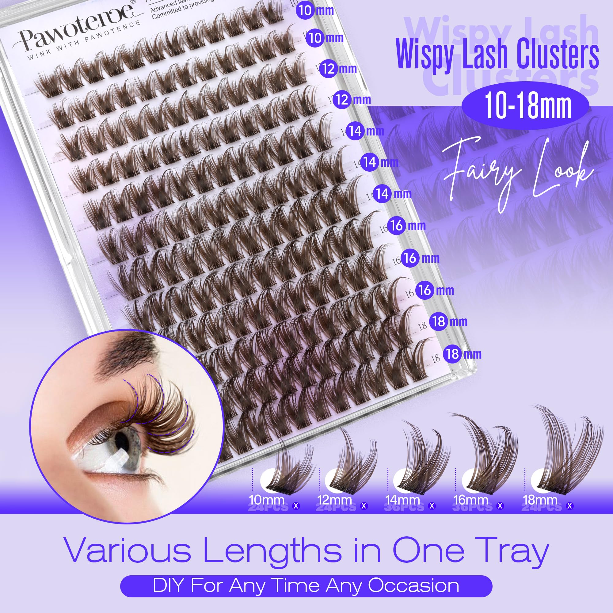 Pawotence DIY lash clusters pack enables quick at-home extensions with minimal tools