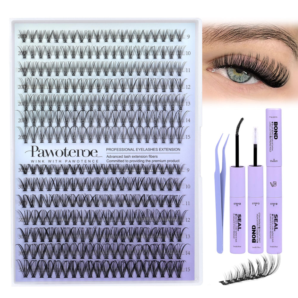 Pawotence DIY lashes 13-15mm versatile lengths for dramatic nights