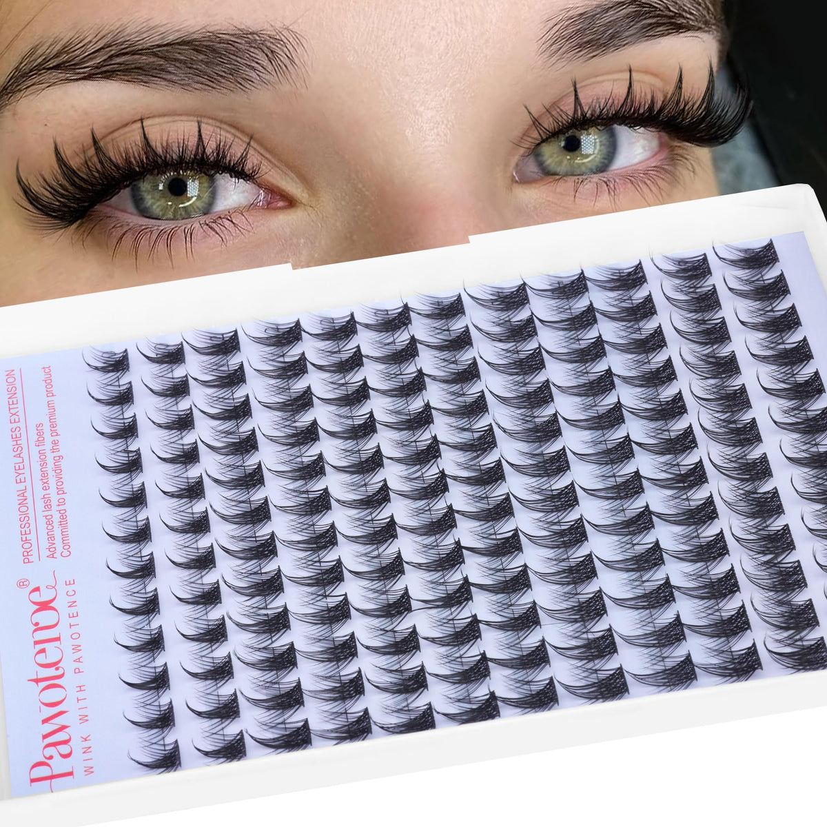 Pawotence Fairy Lash Clusters in 10-16mm blend for natural manga look and everyday ease.
