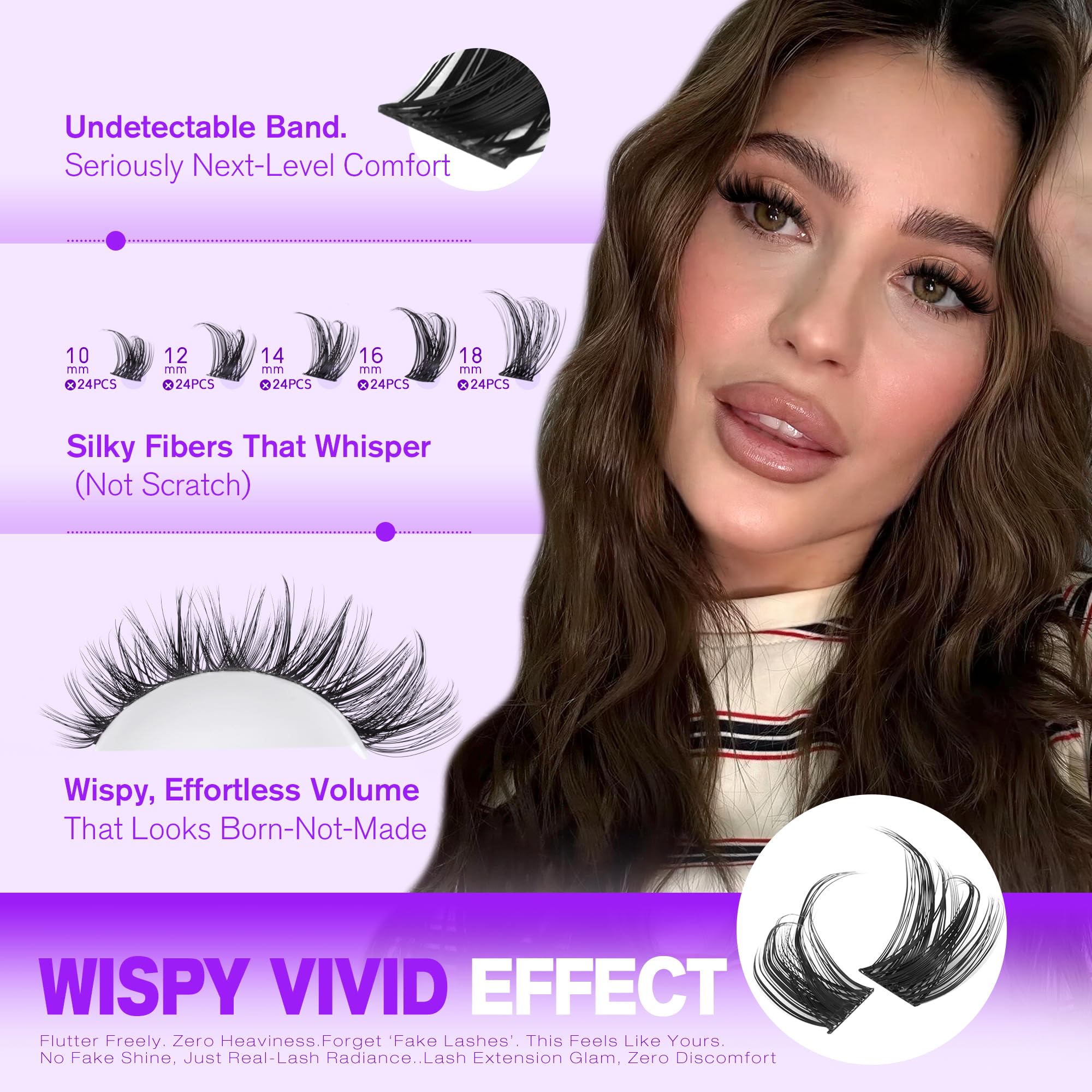 Pawotence Kira lash clusters soft durable fibers for long lasting wear