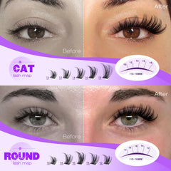 Pawotence Kira lash clusters thin band for comfortable at home wear