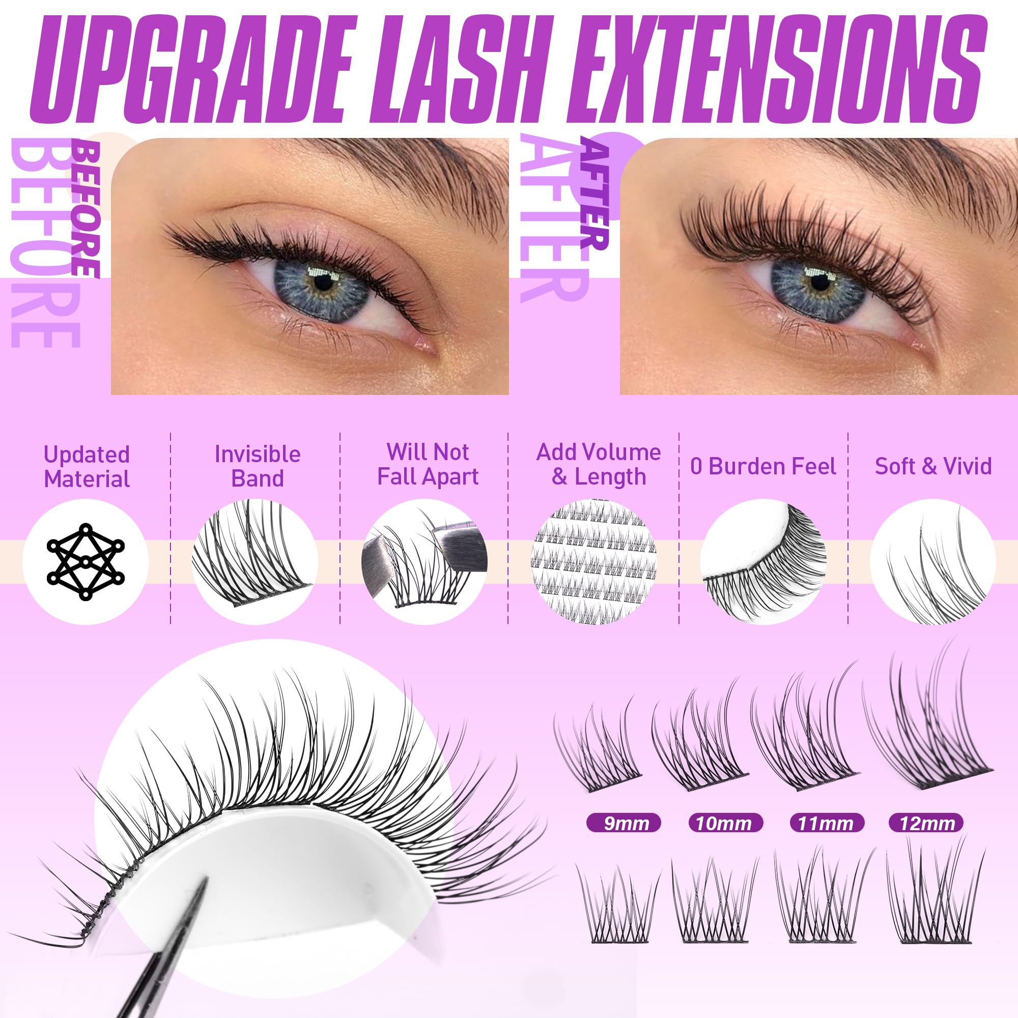 Pawotence lash bond and seal for secure hold and durability.
