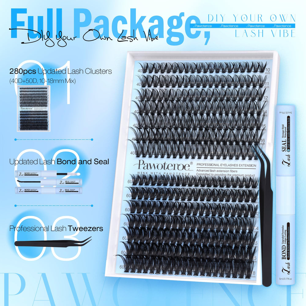Pawotence lash bond and seal ensure secure, long-lasting cluster lashes.