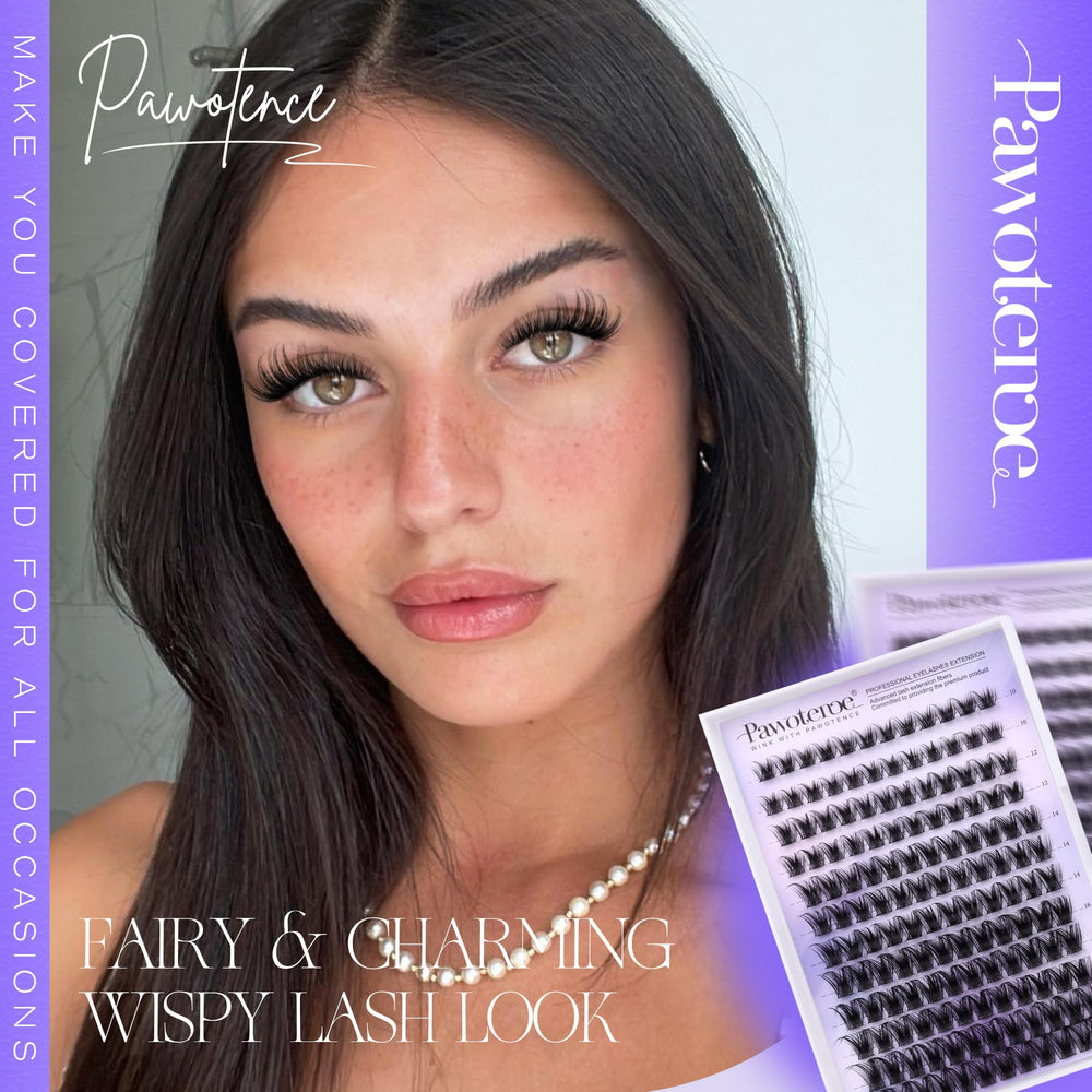 Pawotence 12mm lash clusters extension adds subtle length