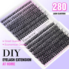 Pawotence Lash Clusters kit with tweezers for precise at-home use.