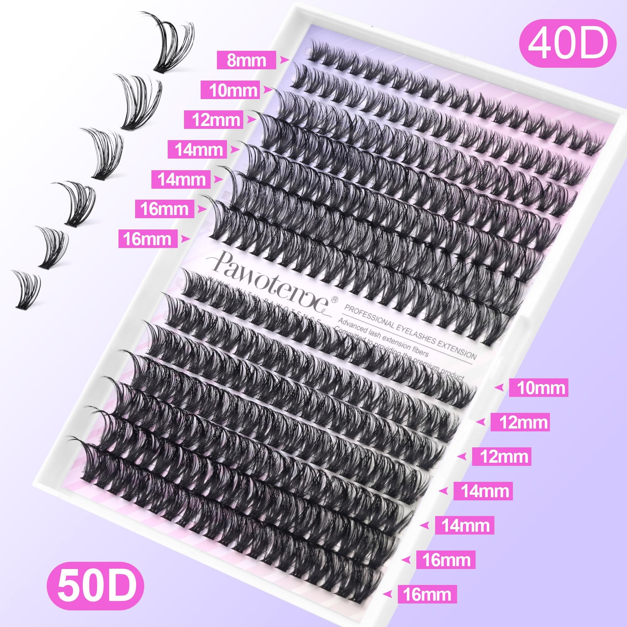 Pawotence Lash Clusters at-home self-application for convenient results.