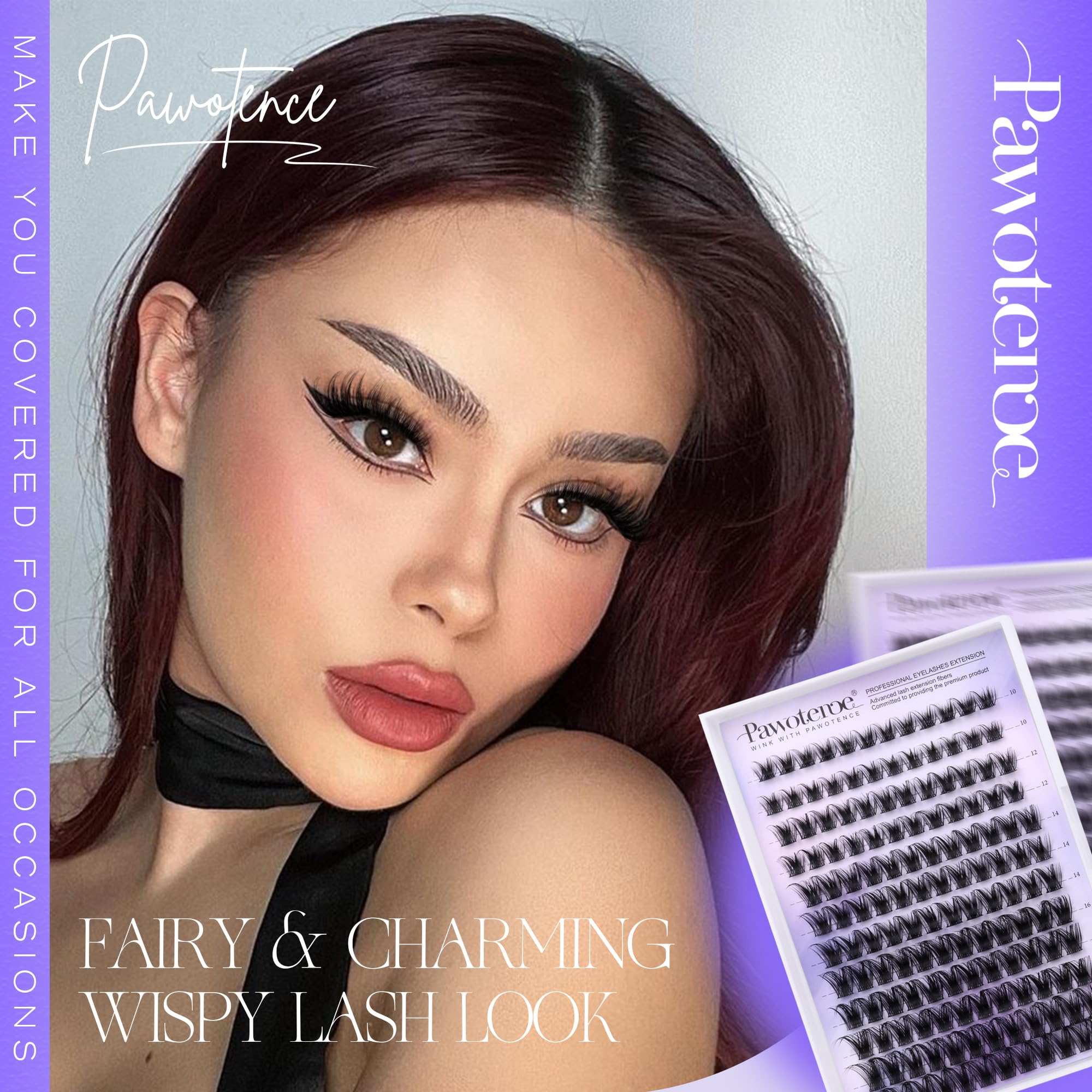 Pawotence lash clusters kit in-use setup for DIY beauty