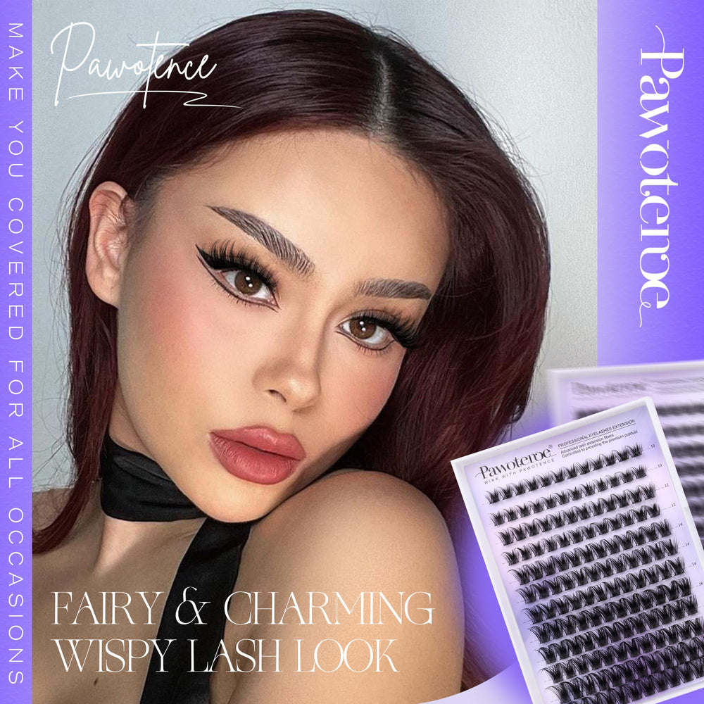 Pawotence lash clusters kit in-use setup for DIY beauty
