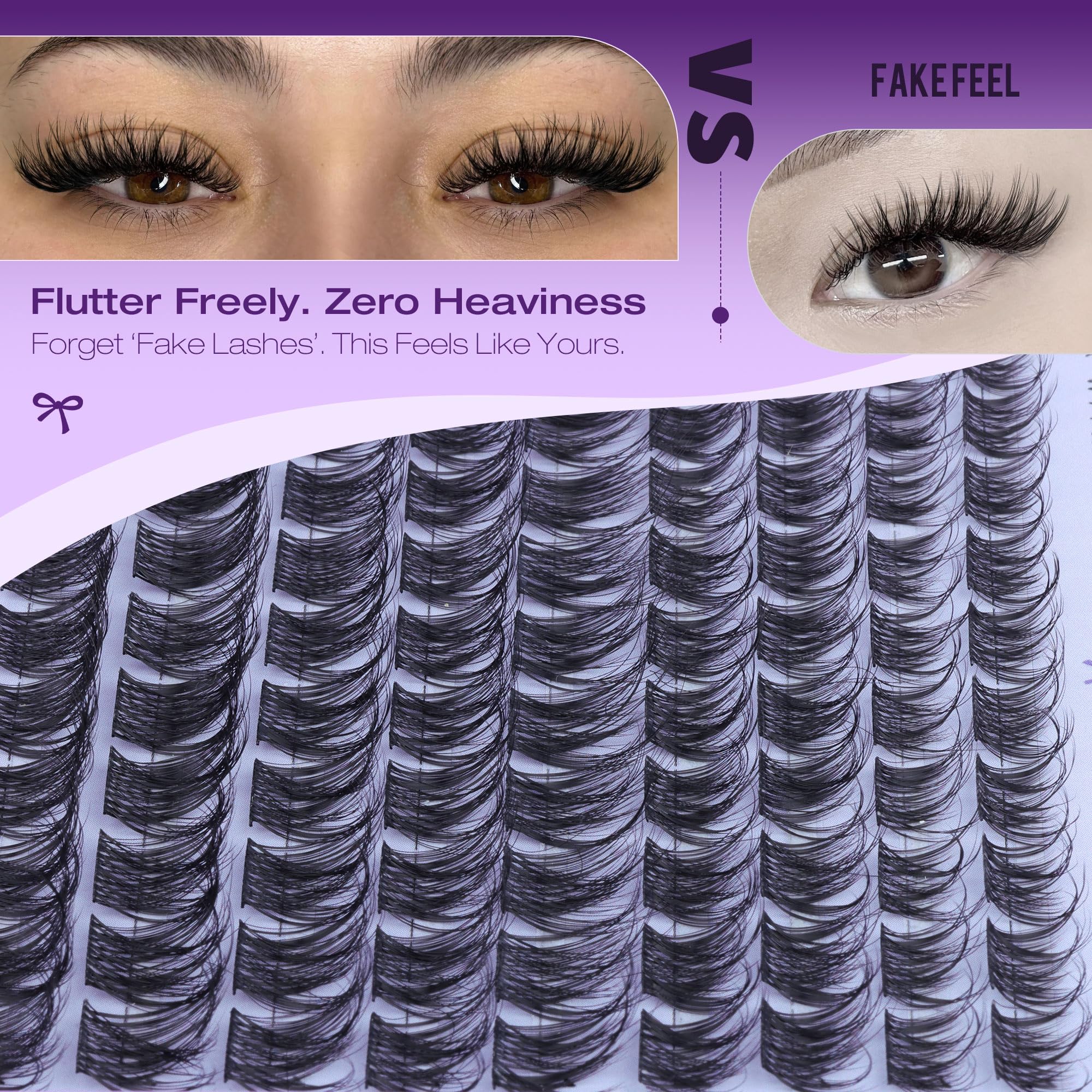 Pawotence natural-look clusters blend seamlessly with real lashes for a believable result.